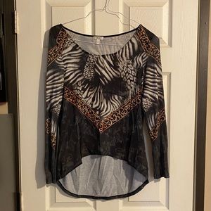 Cache - Animal Print and Scroll - Long Sleeved - M